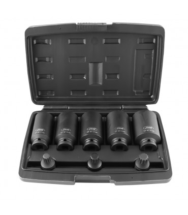 SET DE 5 VASOS Y 3 PUNTAS XZN DE IMPACTO DE 1/2"