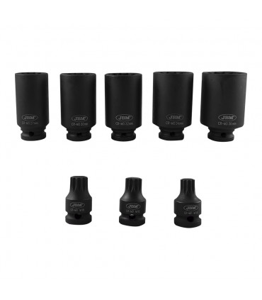 SET DE 5 VASOS Y 3 PUNTAS XZN DE IMPACTO DE 1/2"