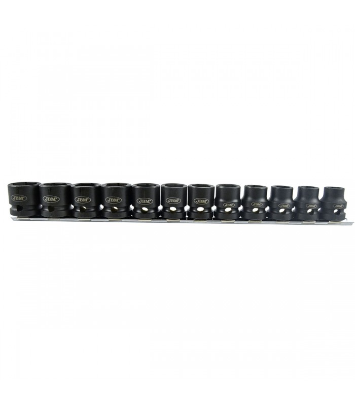 SET DE 12 VASOS DE IMPACTO DE 1/2" HEX. PERFIL BAJO