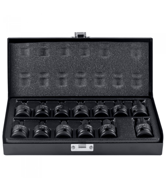 SET DE 13 PUNTAS DE IMPACTO DE 1/2" HEXAGONAL Y TORX