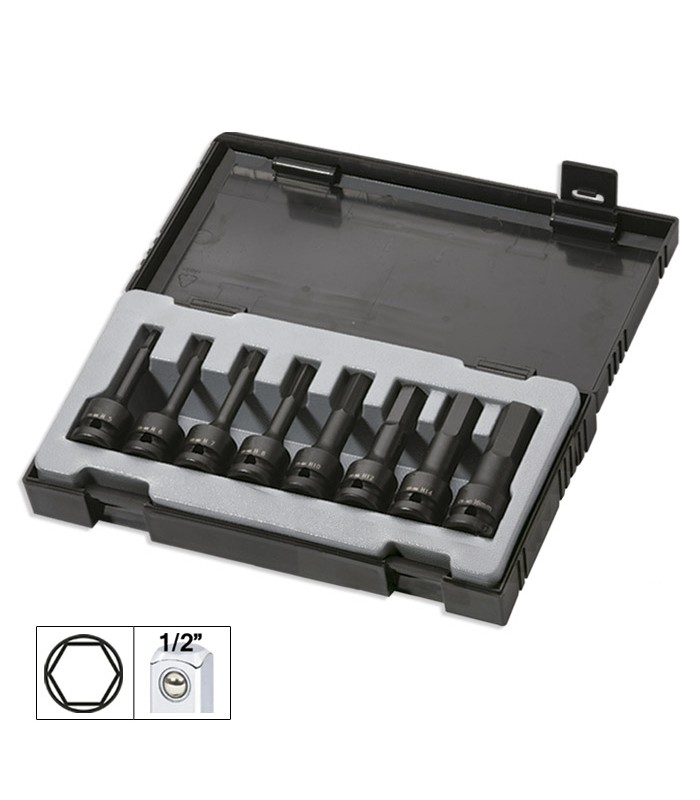 SET DE 8 PUNTAS DE IMPACTO HEXAGONAL DE 1/2"
