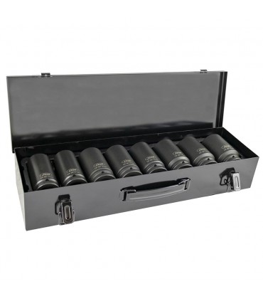 SET DE 8 VASOS DE IMPACTO LARGOS HEX. DE 3/4"