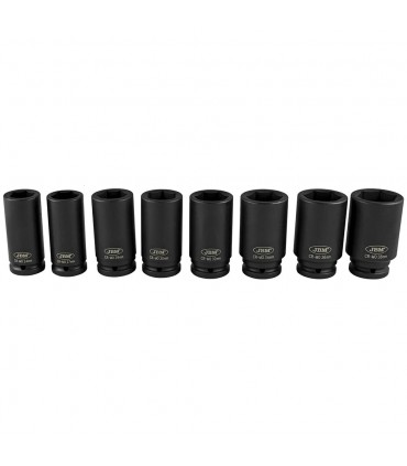 SET DE 8 VASOS DE IMPACTO LARGOS HEX. DE 3/4"