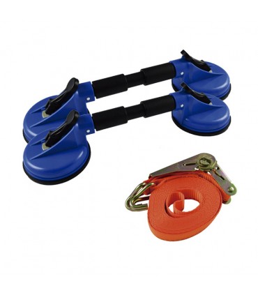 CONJUNTO DE VENTOSAS Y CORREA CON TRINQUETE 5M X 25MM