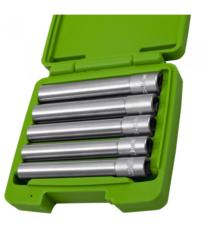 SET DE 5 VASOS 3/8" HEX. EXTRALARGOS