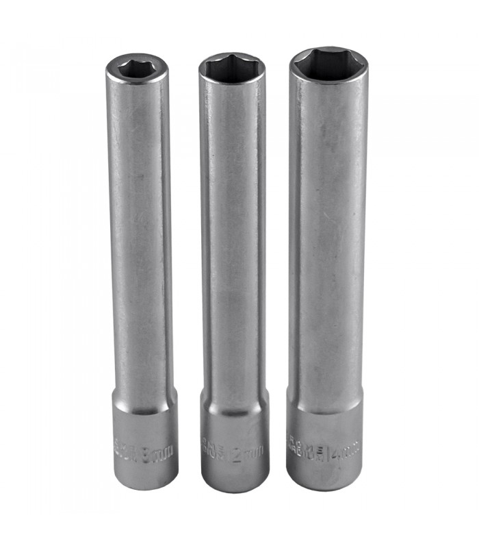 SET DE 5 VASOS 3/8" HEX. EXTRALARGOS