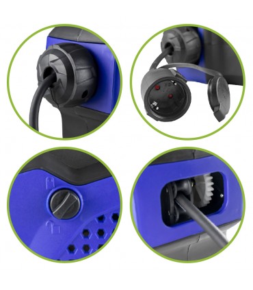 CARRETE DE CABLE ELÉCTRICO 12M - AZUL