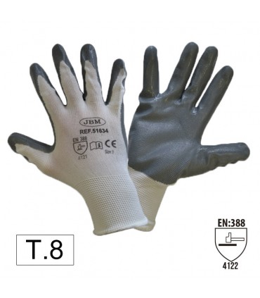 GUANTES CON PALMA REFORZADA DE NITRILO T.8