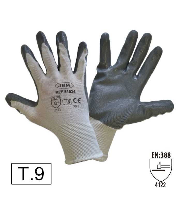 GUANTES CON PALMA REFORZADA DE NITRILO T.9