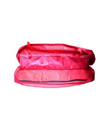 BOLSA ROJA CON 6 COMPARTIMENTOS Y DIVISIÓN PARA KIT DE EMERGENCIA