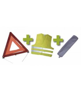 KIT EMERGENCIA BOLSA GRIS RIBETE+TRIANGULO+CHALECO