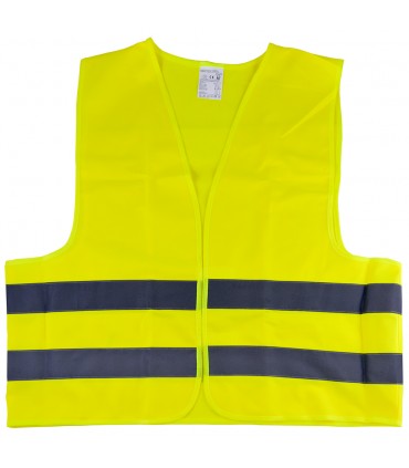 CHALECO AMARILLO CON BANDA REFLECTANTE MARCADA HOMOLOGADO