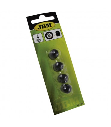 SET DE 4 TAPONES DE PLÁSTICO NEGROS PARA VÁLVULA NEUMÁTICO