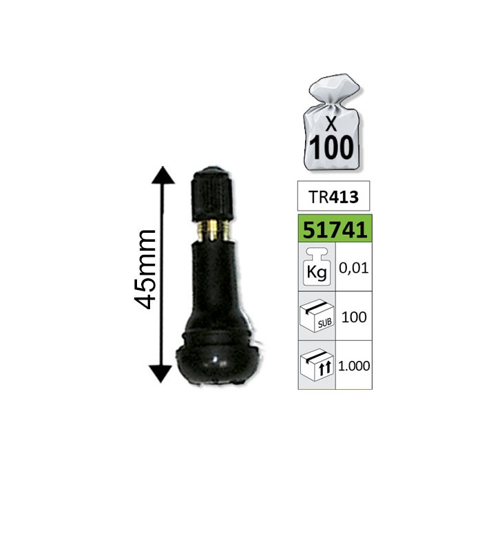 VÁLVULA PARA LLANTAS TR413 45MM