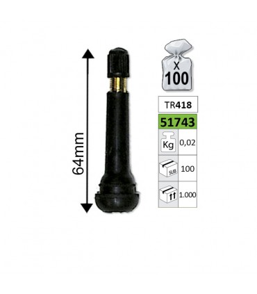 VÁLVULA PARA LLANTAS TR418 64MM