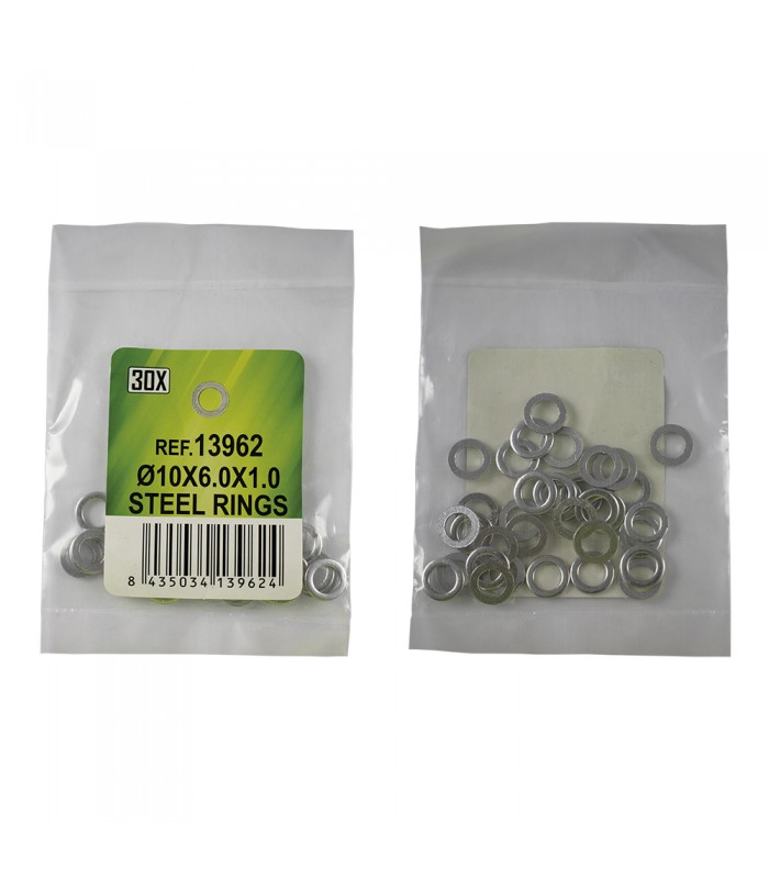 BOLSA DE 30 ARANDELAS DE ACERO - Ø10x6.0x1.0