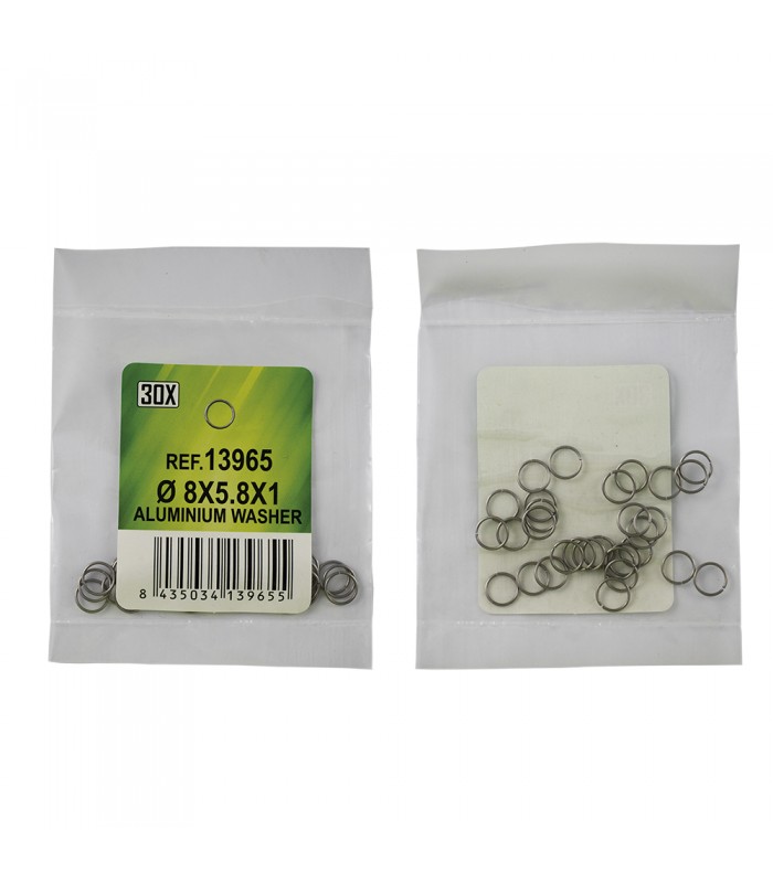 BOLSA DE 30 ARANDELAS DE ALUMINIO - Ø8x5.8x1