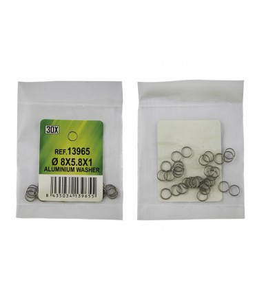 BOLSA DE 30 ARANDELAS DE ALUMINIO - Ø8x5.8x1