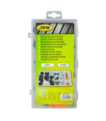 ESTUCHE DE CLIPS PLASTICOS AUDI 31 PCS