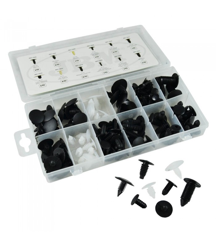 ESTUCHE DE CLIPS PLASTICOS UNIVERSAL 128 PCS