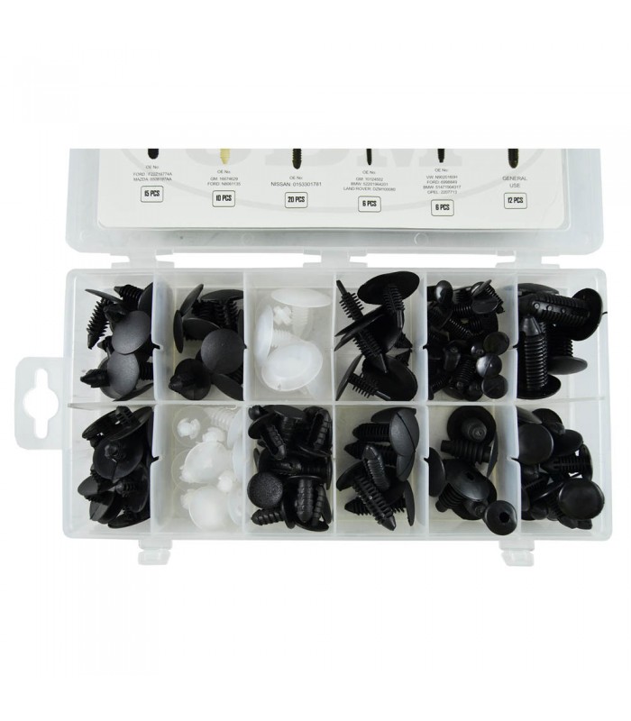 ESTUCHE DE CLIPS PLASTICOS UNIVERSAL 128 PCS