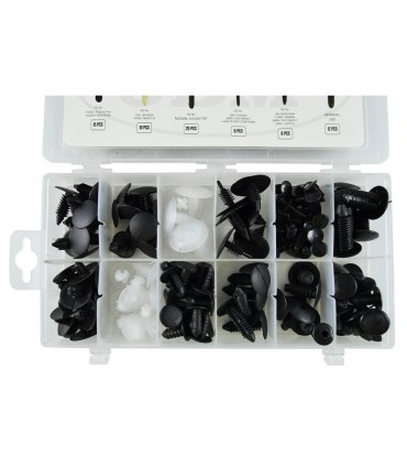 ESTUCHE DE CLIPS PLASTICOS UNIVERSAL 128 PCS