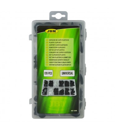 ESTUCHE DE CLIPS PLASTICOS UNIVERSAL 128 PCS