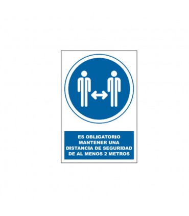 CARTEL DE OBLIGATORIEDAD - MANTENER DISTANCIA DE SEGURIDAD