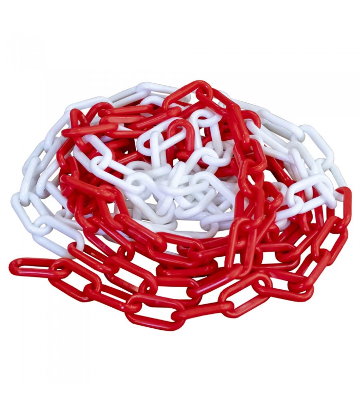 CADENA DE PLÁSTICO BLANCO / ROJO - 5M