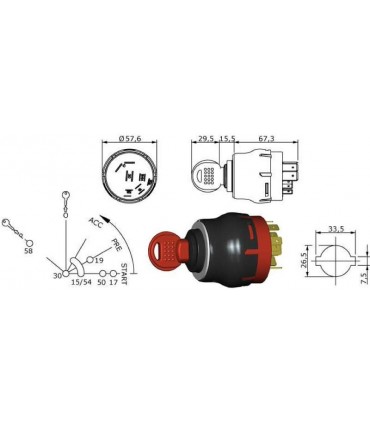 LLAVE CONTACTO Y ARRANQUE KEYA