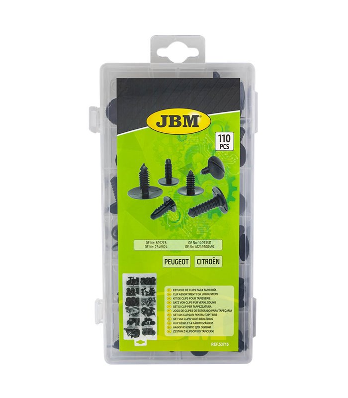 ESTUCHE DE CLIPS PEUGEOT/CITROËN 110 PCS PARA TAPICERÍA
