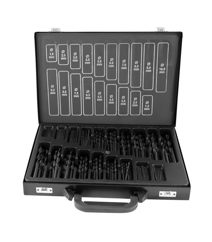 ESTUCHE DE BROCAS HELICOIDALES 1-10MM HSS 4241 NEGRO