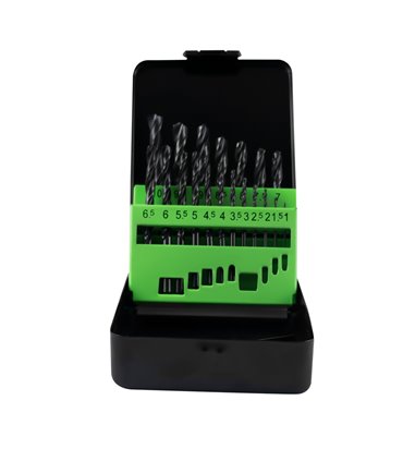 ESTUCHE DE BROCAS HELICOIDALES 1-10MM HSS 4241 NEGRO