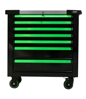 CARRO DE HERRAMIENTAS VACÍO XL CON 9 CAJONES - NEGRO CON TIRADOR ROJO