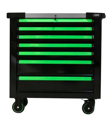 CARRO DE HERRAMIENTAS VACÍO XL CON 9 CAJONES - NEGRO CON TIRADOR ROJO