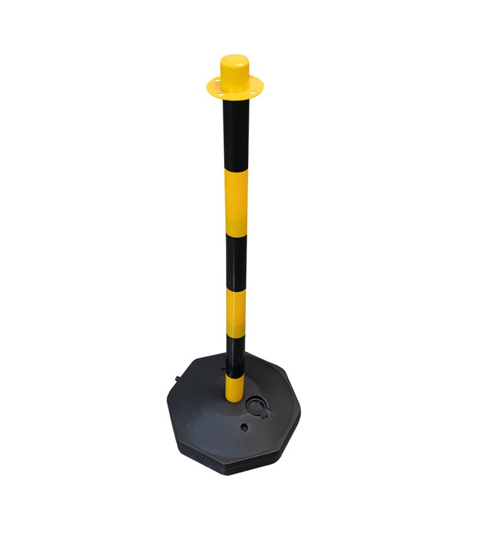 POSTE DE PLÁSTICO PARA CADENA  - AMARILLO/NEGRO