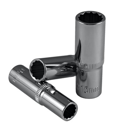 VASO 12 CANTOS DE 65MM LARGO,  3/8" DE 11MM - CROMADO