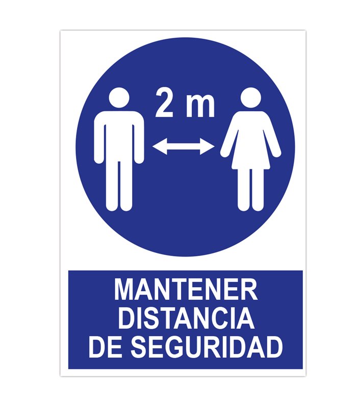 poster cartulina A3 con "MANTENER LA DISTANCIA DE SEGURIDAD"