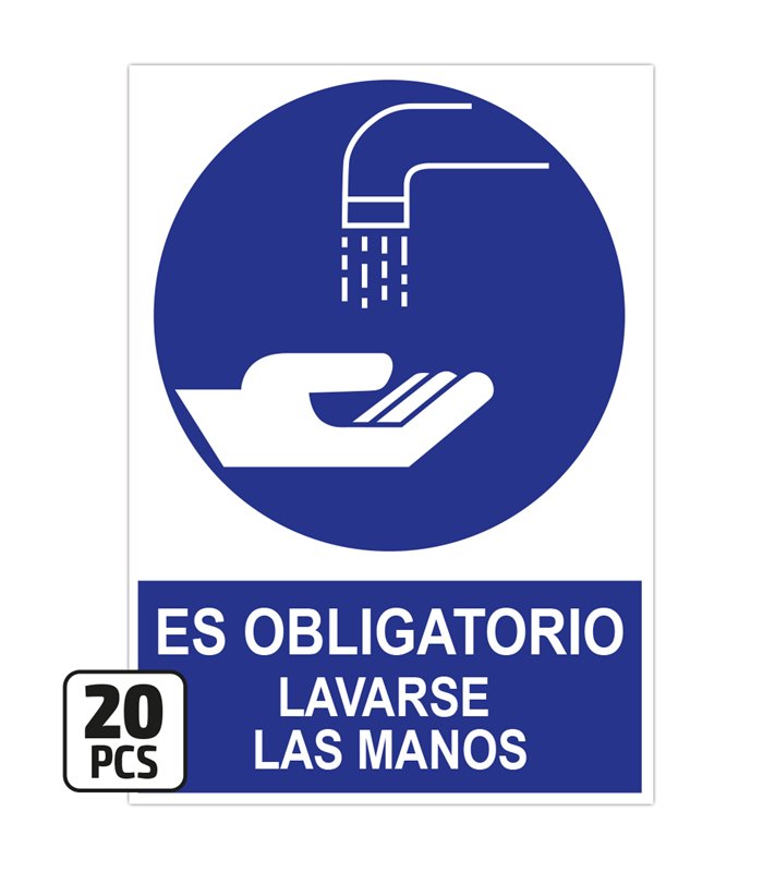 PAQUETE DE 20 PÓSTERS DE "ES OBLIGATORIO LAVARSE LAS MANOS"