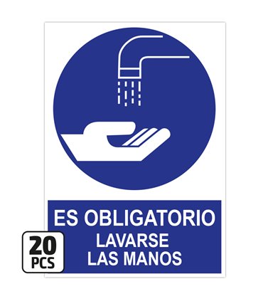 PAQUETE DE 20 PÓSTERS DE "ES OBLIGATORIO LAVARSE LAS MANOS"