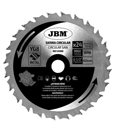 HOJA DE SIERRA CIRCULAR 24T 165MM PARA METAL PARA REF. 60007