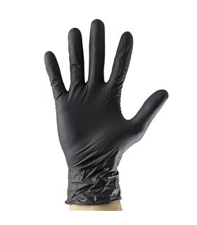 GUANTES NEGROS DESECHABLES DE NITRILO T:M  5MIL
