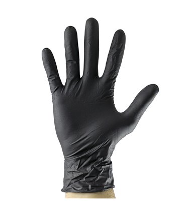 GUANTES NEGROS DESECHABLES DE NITRILO T:M  5MIL