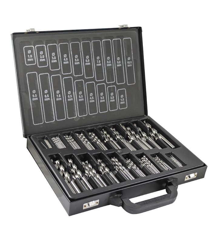ESTUCHE DE BROCAS HELICOIDALES 1-10MM HSS 4341 