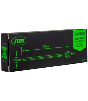 Set De Clavos Brad 38X1.25Mm De Calibre 18 (1000 Pcs)