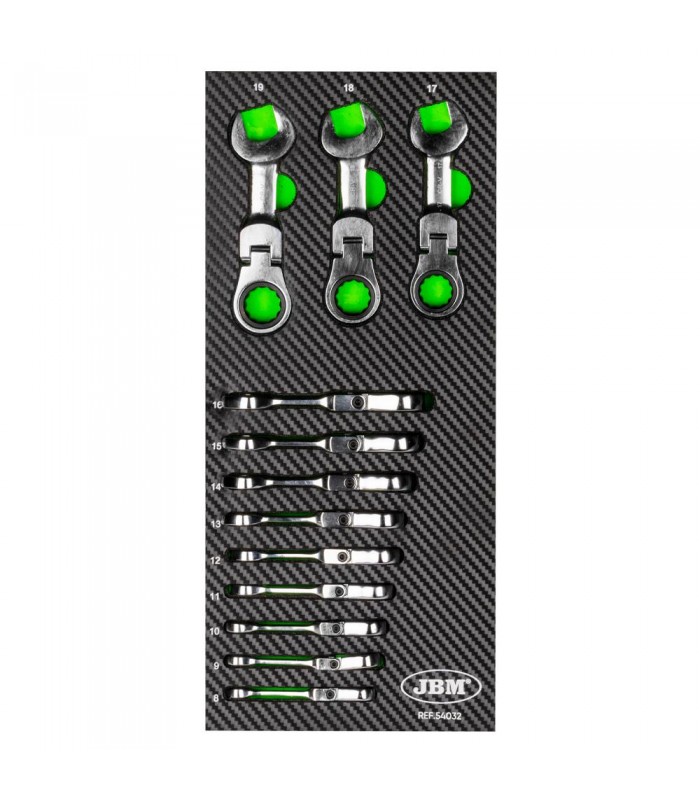 Set De 12 Llaves Mini Combinadas Articuladas Con Trinquete