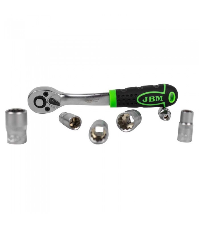 Carraca 72 Dientes Con Vasos Hexagonales 1/4"