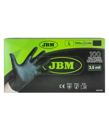 Guantes Negros Desechables De Nitrilo T:L 3,5Mil