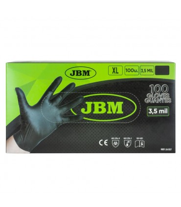 Guantes Negros Desechables De Nitrilo T:Xl 3.5Mil