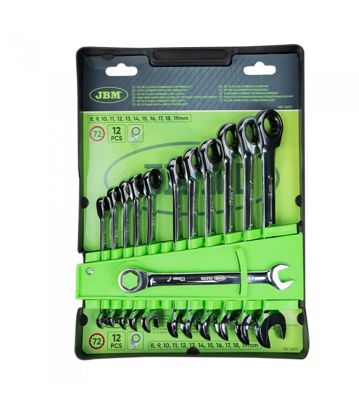 Set De 12 Llaves Combinadas Con Trinquete